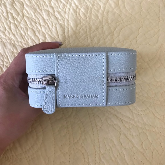 Mark & Graham Small Vegan Leather Travel Jewelry Case Aqua - Picture 3 of 9